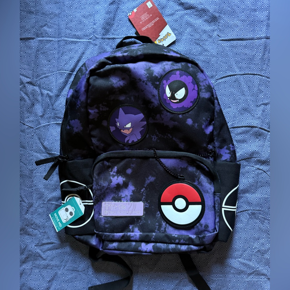 Bioworld Pokemon Gengar Evolutions Purple Wash 18” Backpack- NWT